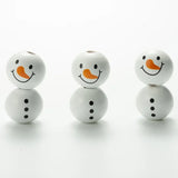 20MM Snowman Panda Fox Wooden Beads DIY Halloween Party Decoration