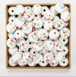 20MM Sunflower Rose Round Wooden Beads DIY Mother's Party Decoration