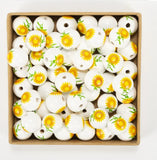 20MM Sunflower Rose Round Wooden Beads DIY Mother's Party Decoration