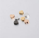 20Pcs Heart Beads Stainless Steel DIY Necklaces Bracelets Jewelry