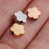 20Pcs 8mm Cherry Flower Beads Stainless Steel Charms DIY Jewelry Making