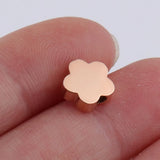 20Pcs 8mm Cherry Flower Beads Stainless Steel Charms DIY Jewelry Making