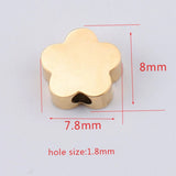 20Pcs 8mm Cherry Flower Beads Stainless Steel Charms DIY Jewelry Making