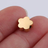 20Pcs 8mm Cherry Flower Beads Stainless Steel Charms DIY Jewelry Making