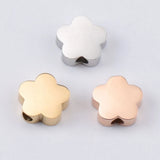 20Pcs 8mm Cherry Flower Beads Stainless Steel Charms DIY Jewelry Making