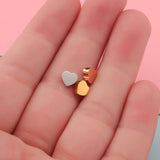 20Pcs Heart Stainless Steel Beads for DIY Necklace Bracelet Anklet