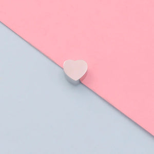 20Pcs Heart Stainless Steel Beads for DIY Necklace Bracelet Anklet