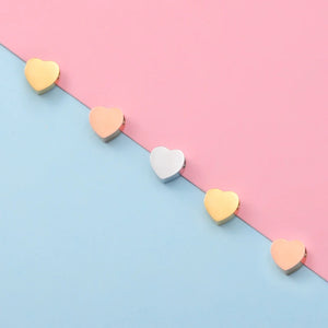 20Pcs Heart Stainless Steel Beads for DIY Necklace Bracelet Anklet