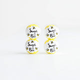 20Pcs/Pack Yellow Bee Print Wood Beads DIY Wooden Decoration Crafts Kids Toys