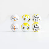 20Pcs/Pack Yellow Bee Print Wood Beads DIY Wooden Decoration Crafts Kids Toys