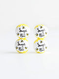 20Pcs/Pack Yellow Bee Print Wood Beads DIY Wooden Decoration Crafts Kids Toys