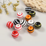 20Pcs 16mm Striped Wooden Beads Halloween Party Decoration Children's Toys