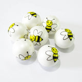 20mm 100pcs Matte Acrylic Pear Beads Double Sided Print Bee Jewelry
