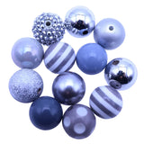 20mm Bubblegum Acrylic Chunky Beads 20pcs Purple Pink Random Mix