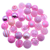 20mm Bubblegum Acrylic Chunky Beads 20pcs Purple Pink Random Mix
