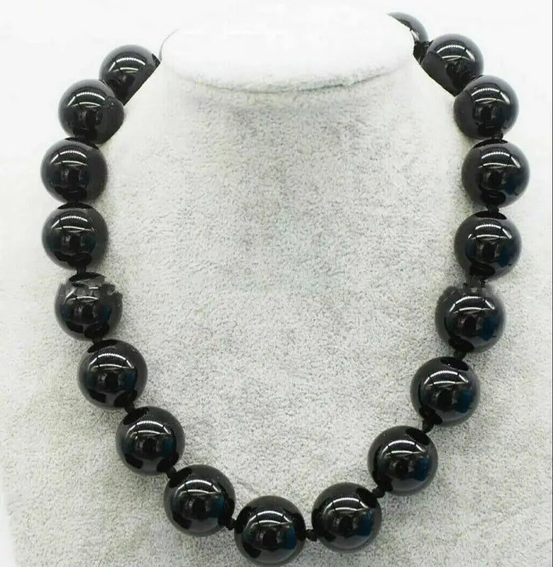 Natural Agate Round Beaded Gem Necklace 18 inches