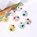 20pcs Colorful Glitter Enamel Alloy Charms Necklace Pendants