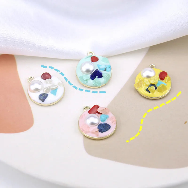 20pcs Colorful Glitter Enamel Alloy Charms Necklace Pendants