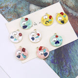 20pcs Colorful Glitter Enamel Alloy Charms Necklace Pendants