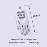 20pcs Hamsa Hand Devil Eye Charm 9x24mm Stainless Steel Jewelry DIY Craft
