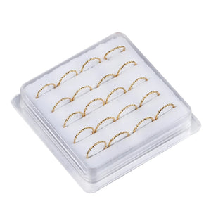 20pcs Twist Rounded Women Nose Ring Vintage Personality Nose Nail & Nose Rings