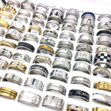 20pcs Stainless Steel Wedding Bands Couple Rings Mix Styles