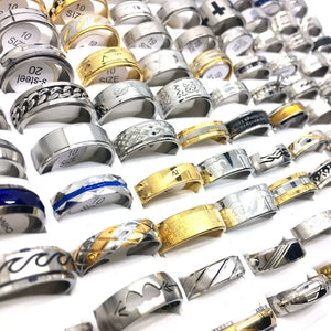 20pcs Stainless Steel Wedding Bands Couple Rings Mix Styles