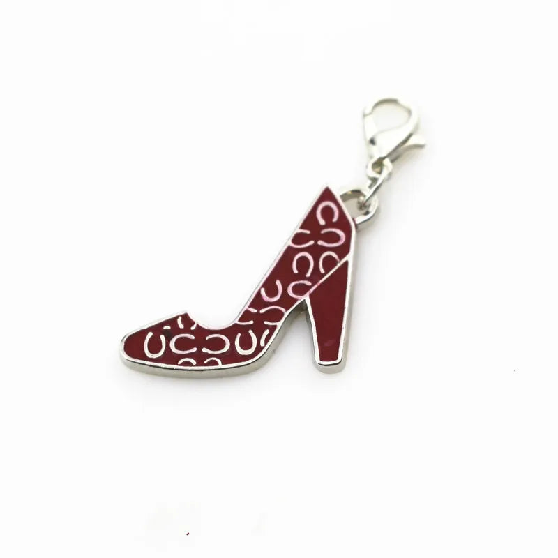 20pcs Red High Heels Dangle Charms Lobster Clasp Diy Jewelry Accessory