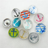 20pcs Ginger Glass Boat Anchor Snap Buttons 18mm DIY Jewelry