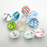 20pcs Ginger Glass Boat Anchor Snap Buttons 18mm DIY Jewelry