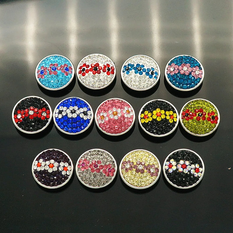 20pcs/lot NA1153 Mixed 18mm Snap Button Charm Styles