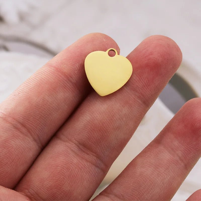 20pcs Stainless Steel Love Heart 17*16mm Stamping Blanks for DIY