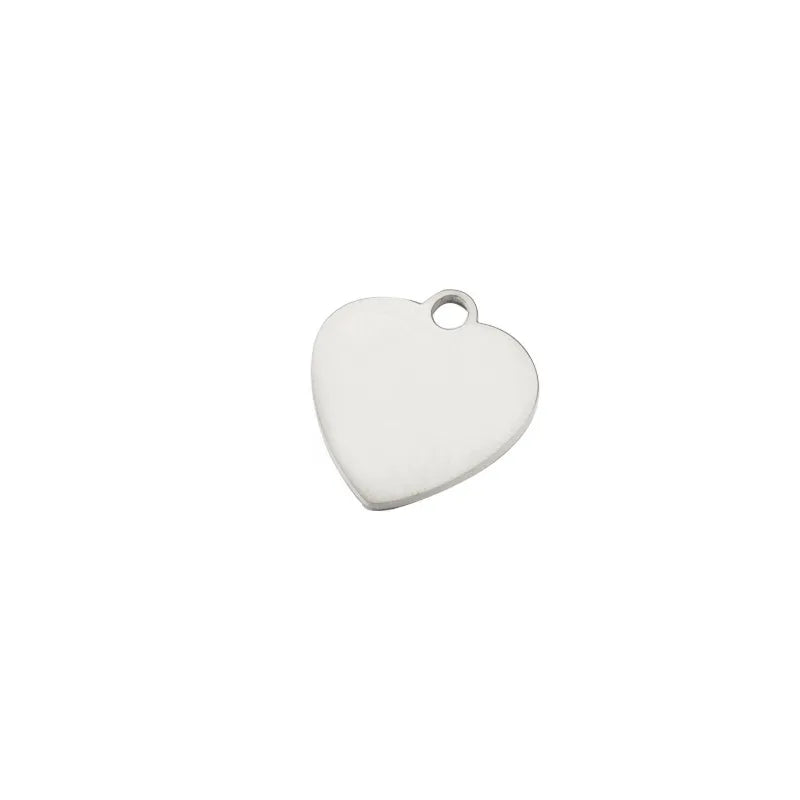 20pcs Stainless Steel Love Heart 17*16mm Stamping Blanks for DIY