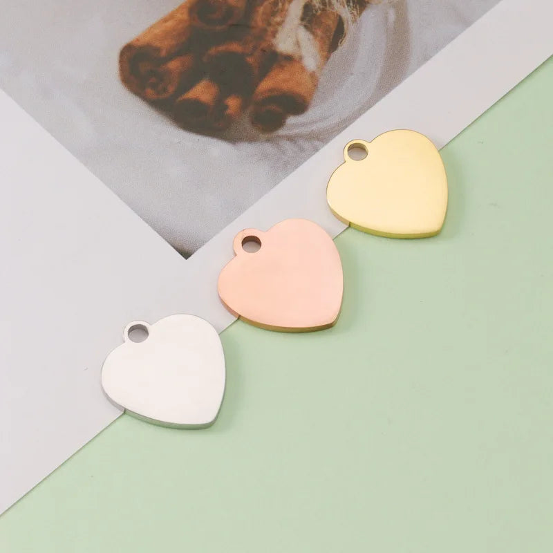 20pcs Stainless Steel Love Heart 17*16mm Stamping Blanks for DIY