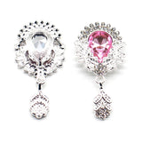 10Pcs Alloy Rhinestone Acrylic Lady Brooch Decoration DIY Accessories