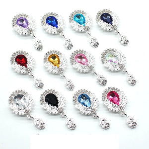 10Pcs Alloy Rhinestone Acrylic Lady Brooch Decoration DIY Accessories