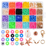 24 Grid DIY Soft Pottery Beads 6mm Flat Round Polymer Clay Persian Bead Kit