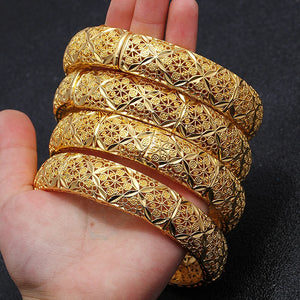24K Flower Dubai Wedding Jewelry Ethiopian Kids Bangles