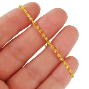 24K Gold Plated 2MM18CM Water Wave Ladies Bracelet