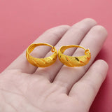 24K Circle Round Hoop Earrings for Women's Statement Gold Charm Earrings