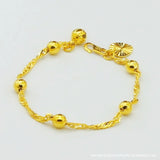 24k 2mm Plated Bead Water Wave Bracelet For Woman Jewelry Gift