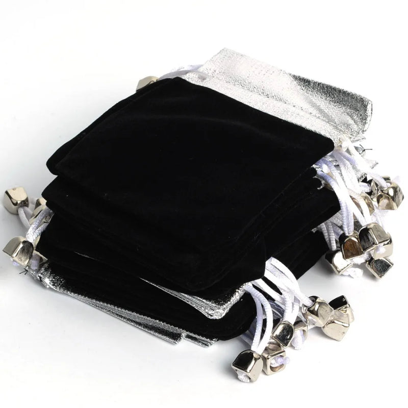 25Pcs Silver Velvet Gift Bags, Household Daily Xmas Birthday Party Pouches