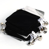 25Pcs Silver Velvet Gift Bags, Household Daily Xmas Birthday Party Pouches