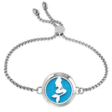 Stainless Steel Charm Bracelet w/ Diffuser Locket & 10 Pads