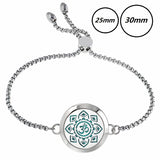 Stainless Steel Charm Bracelet w/ Diffuser Locket & 10 Pads