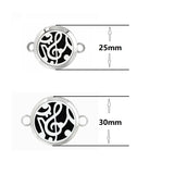 Stainless Steel Charm Bracelet w/ Diffuser Locket & 10 Pads