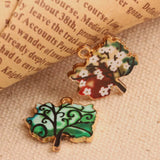 25pcs Enamels Tree Alloy Pendant Jewelry Making DIY Craft