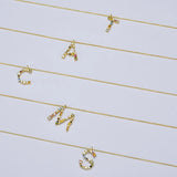Alphabet Pendants Clasp Chain Initial 925 Sterling Silver Necklace A-Z Choker