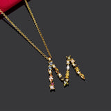 Alphabet Pendants Clasp Chain Initial 925 Sterling Silver Necklace A-Z Choker