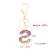 Colorful Love Heart Sequins Resin Key Chain English Alphabet Keyring